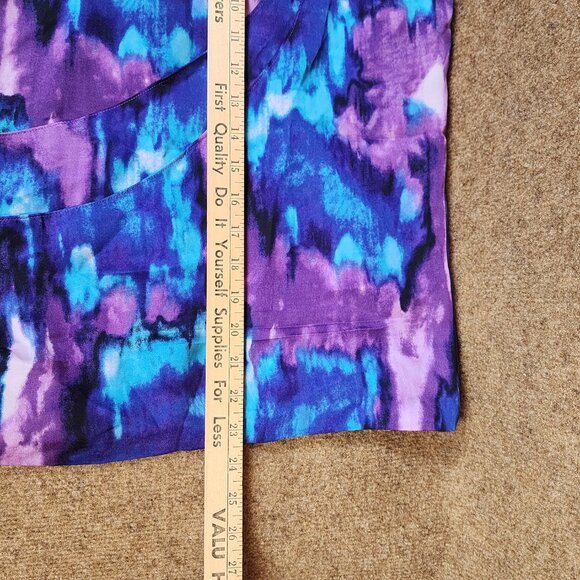 Michael Kors Women Sleeveless Blouse Purple/Blue Abstract Diagonal Layered Sze 2 - Picture 12 of 12